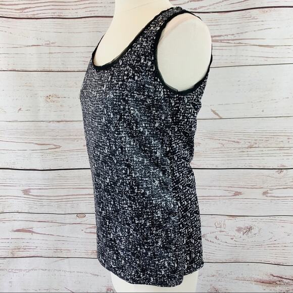 Ann Taylor sequin top black and white tank - Picture 5 of 14
